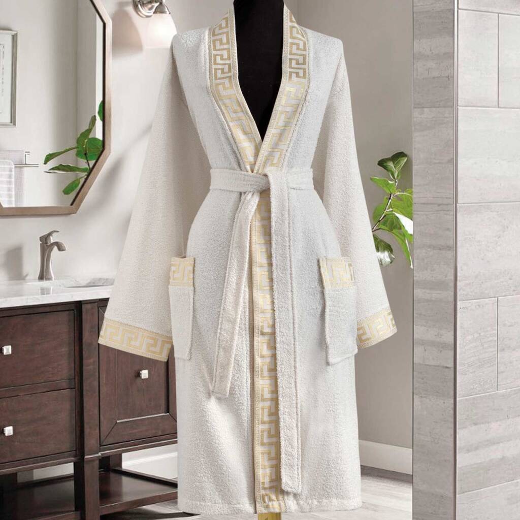 Maxstyle Versace Erkek Krem Bornoz - Maxstyle